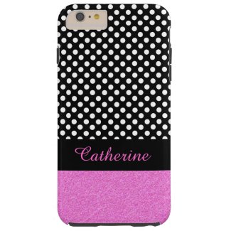 Chic Polka Dot and Glitter Look iPhone 6 Plus case