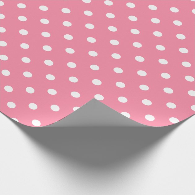 Chic Preppy Pink and White Polka Dots Wrapping Paper 4/4