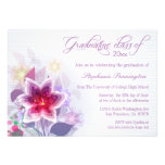 Chic purple floral graduation party announcement