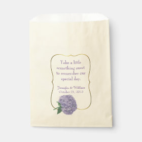 Chic Purple Hydrangea Custom Wedding Favor Bag