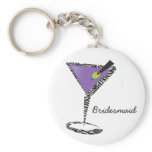 chic purple martini keychains