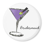 chic purple martini refrigerator magnet