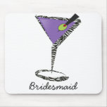 chic purple martini mouse pads