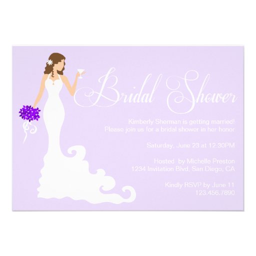 Chic Purple Modern Bride Posh Bridal Shower Invite