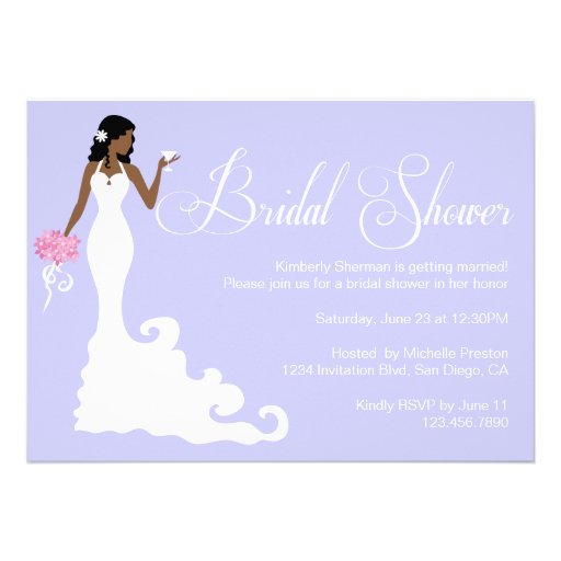 Chic Purple Modern Bride Posh Bridal Shower Invite