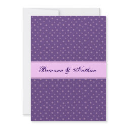 Chic Purple Polka Dots Wedding Invitation invitation