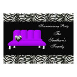 chic purple sofa , party Invitation invitations