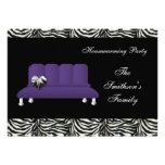 chic purple sofa , party Invitation invitations