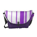 Chic purple white stripe pattern courier bag