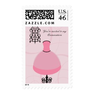 Chic Quinceañera party invitation postage stamps stamp