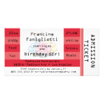 Chic Red Admission Ticket Birthday Invite Photo Card Template