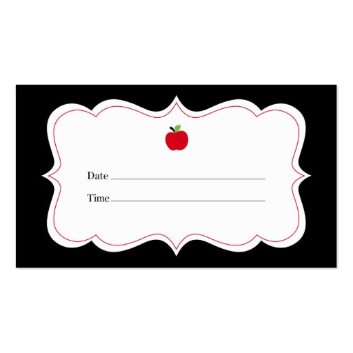 Chic Red and Black Tutor Business Card (back side)