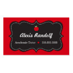 Chic Red and Black Tutor Business Card