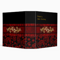 Chic Red & Black Paisley Print Avery Binder binders