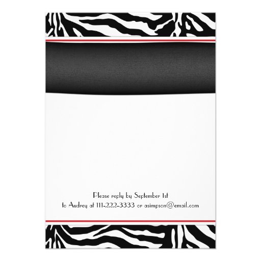 Chic Red Gerber Daisy Zebra Print Bridal Shower Custom Invite