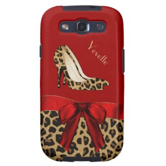 Chic Red &amp; Jaguar Print Samsung Galaxy S3 Case