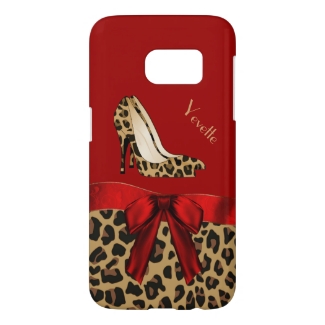 Chic Red & Jaguar Print Samsung Galaxy S7 Case