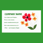 Chic Red, Orange Flowers Business Card business cards