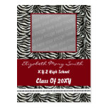 chic red photo Graduation Invitation postcards