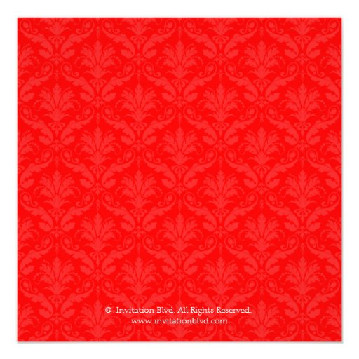 Chic Red Wine Damask Bridal Shower Invitation