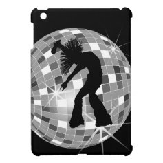 Chic Retro Singer Dancer on Disco Ball iPad Mini Covers