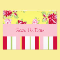 Chic Rose And Stripes Save The Date invitations