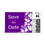 Chic Rose Save the Date Purple Postage