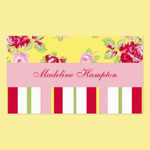 Chic Roses And Stripes Business Card business cards