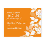 Chic Save the Date Orange Rose Postcard postcard