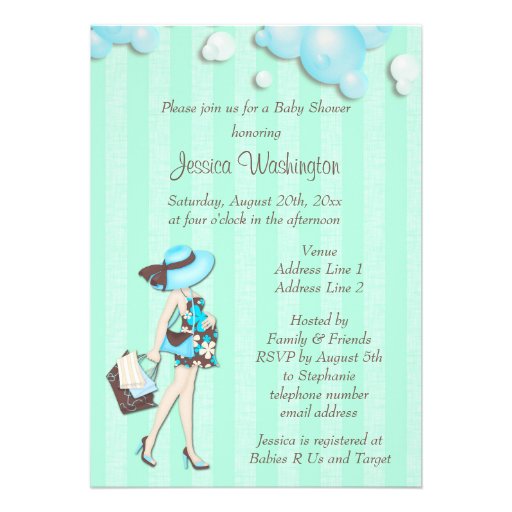 Chic She's About to Pop Boys Baby Shower Custom Invitation