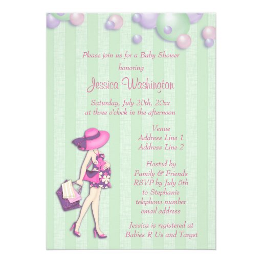 Chic She's About to Pop Girl Baby Shower Personalized Invitation