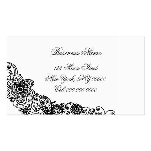 Chic Shoe Business Card (back side)