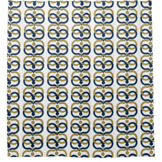 Gold And White Shower Curtains