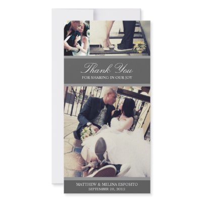 CHIC SILVER GRATITUDE | WEDDING THANK YOU CARD CUSTOMIZED PHOTO CARD