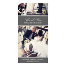 CHIC SILVER GRATITUDE | WEDDING THANK YOU CARD CUSTOMIZED PHOTO CARD