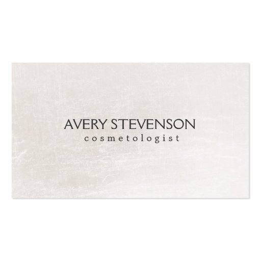 Chic Simple Blush Neutral Shimmer Look Cosmetology Business Card Template (front side)