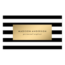 Chic Stripes in Gold | Business Cards