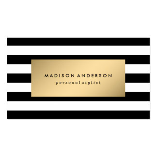 Chic Stripes in Gold | Business Cards