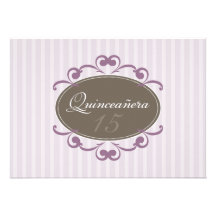 Chic Stripes Quinceanera Invitation (lavender)