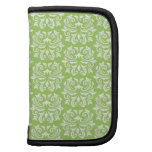 Chic stylish ornate lime green damask pattern planners