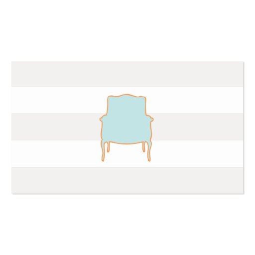 Chic Subtle Stripes French Chair  Business Card (front side)