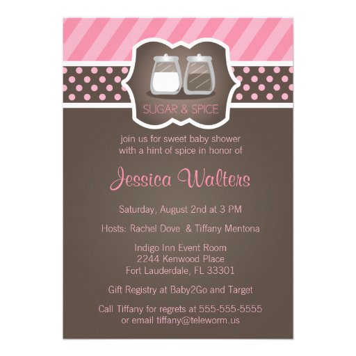 Chic Sugar and Spice Baby Shower Invitations