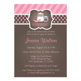 Chic Sugar and Spice Baby Shower Invitations 2