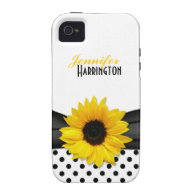 Chic Sunflower Polka Dot iPhone 4 Tough Case Case-Mate iPhone 4 Case