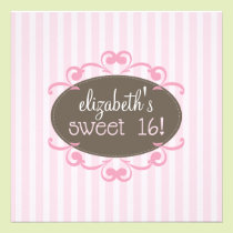 Chic Sweet 16 Birthday Party Invitation (pink) invitations