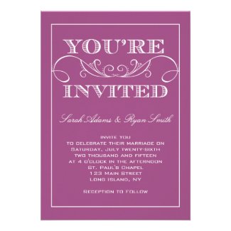 RADIANT ORCHID WEDDING INVITATIONS 