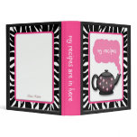 Chic Tea Time Zebra Print Recipes Binder