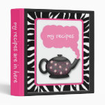 Chic Tea Time Zebra Print Recipes Binder