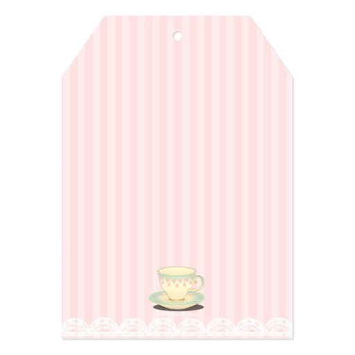 Chic Teacup on Pink Birthday Tea Party Custom Announcement