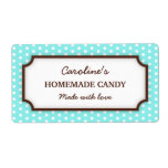 Chic teal aqua polka dot dots pattern canning jar labels